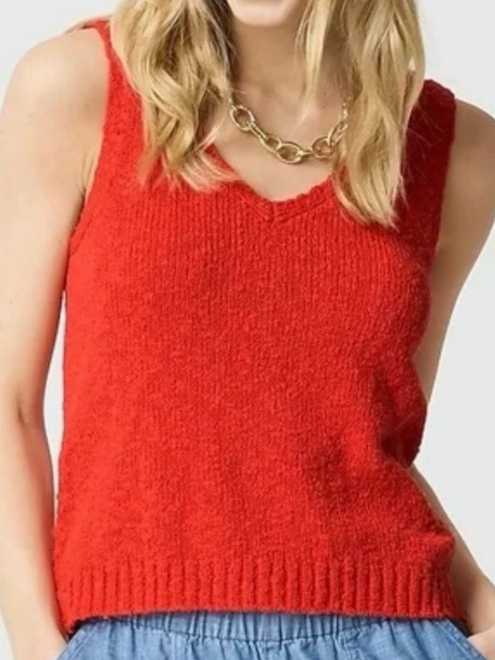 J. Crew Factory V-Neck Beach Sweater Tank Size S